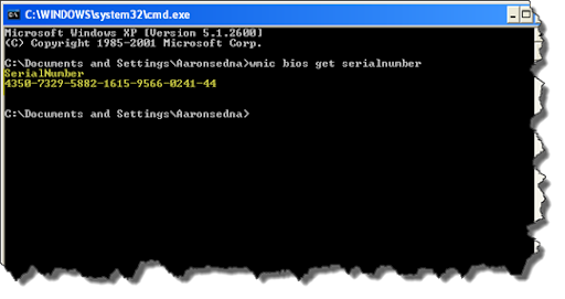 get serial number cmd